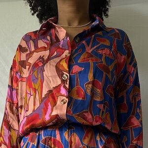 Farm Rio mix print blouse